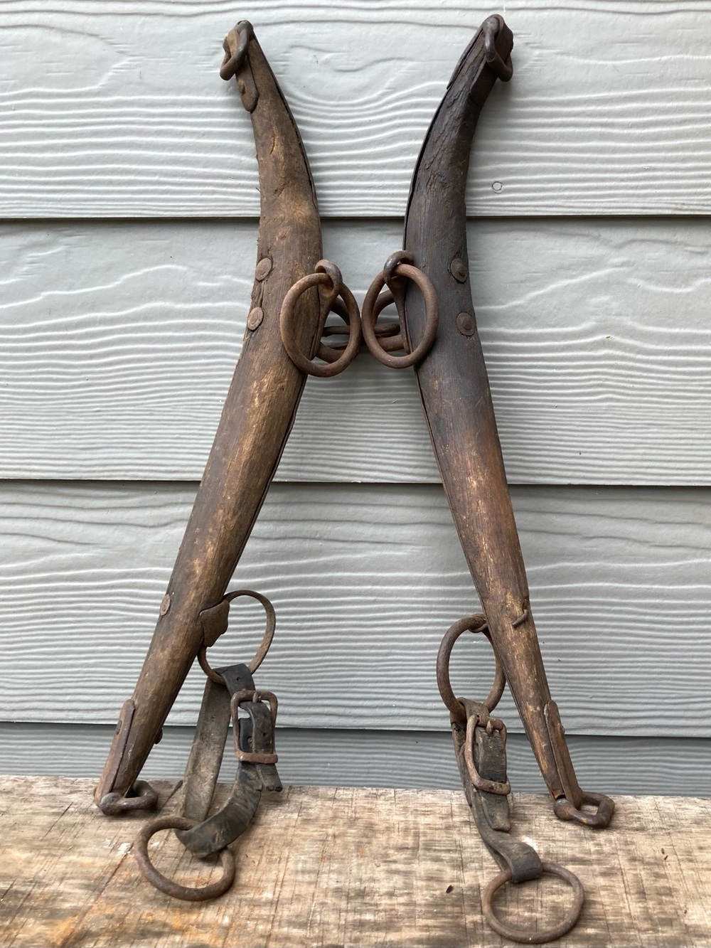 Rustic Wood & Metal Horse Pony Harness Hames Yoke Western Vintage Wall Decor